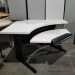 47" x 47" White Corner Height Adjustable Desk