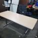 Steelcase Blonde Folding Table w/ Privacy Screen 72x30
