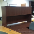Mahogany 4 Door Enclosed Overhead Storage Hutch Unit