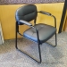 Black Leather Office Lobby Guest Chair Wipe-able