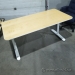 White Ikea Bekant Straight Desk Training Table w/ Blonde Top