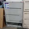 Global Grey 4 Drawer Lateral Flip Front File Cabinet, Locking