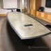 14' Grey with Black Trim Marble Style Boardroom Table w/ Power