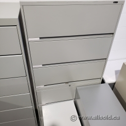 Global Grey 6 Drawer Flip Front Lateral File Cabinet, Locking