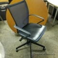 Haworth X99 Black Leather Seat Mesh Back Meeting Task Chair