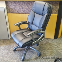 Black Leather Executive Office Task Meeting Chair