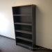71" Grey Wood Bookcase w/ Blonde Top & Adjustable Shelves