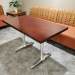 Cherry 42" Straight Work Training Table with Chrome Legs