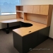 Light Tone U/C Suite Office Desk w/ Overhead & P Shape Runoff