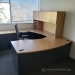 Light Tone U/C Suite Office Desk w/ Bow Front and Overhead Hutch