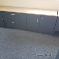 Artopex Grey 2 Door 2 Drawer Credenza Cabinet w/ Light Tone Top