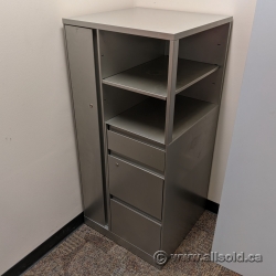 Steelcase Pewter Storage Tower with Wardrobe, Shelving, Filing