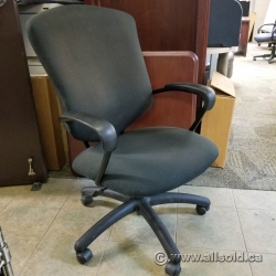 Black High Back Office Task Chair w/ Fixed Arms