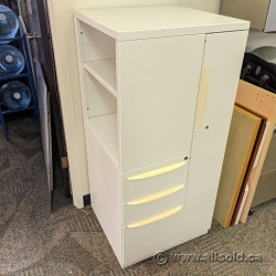 White Storage Tower with Wardrobe, Shelving, Filing