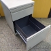 Grey 2 Drawer Rolling Pedestal Cabinet with Cushion Top