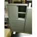 Grey Haworth 3 Drawer Lateral Storage Cabinet w/ Sliding Doors