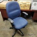 Blue Patterned Office Task Chair with Arms