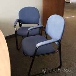 Blue Office Guest Chair with Sleigh Base