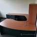 Autumn Maple U/C Suite Office Desk w/ Bow Front & Overhead Hutch