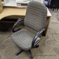 Green Patterned Height Adjustable Office Chair w/ Fixed Arms