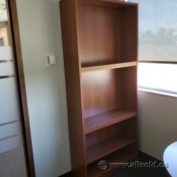 Mid Tone Bookshelf Bookcase with Adjustable Shelves