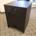 AVFI Black Wood Laminate Rolling Single Rack Credenza Cabinet