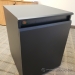 AVFI Black Wood Laminate Rolling Single Rack Credenza Cabinet