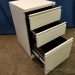 Meridian Off White 3 Drawer Rolling File Pedestal