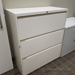 Light Grey 3 Drawer Lateral File Cabinet, Locking