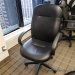 Black Leather Adjustable Task Chair w/ Fixed Arms