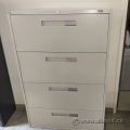 Beige Global 4 Drawer Lateral File Cabinet, Locking