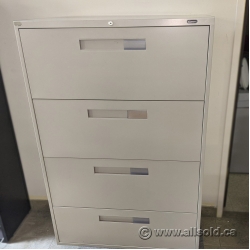 Beige Global 4 Drawer Lateral File Cabinet, Locking