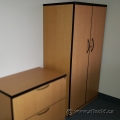 Maple w/ Black Trim 2 Door Storage Cabinet, Locking