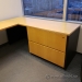 Blonde w/ Black Sides U/C Suite Office Desk w/ Dual Storage