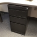 Black 3 Drawer Under Desk Pedestal Cabinet