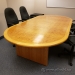 120 in. Birds Eye Maple Racetrack Boardroom Table w/ Blonde Trim