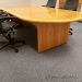 120 in. Birds Eye Maple Racetrack Boardroom Table w/ Blonde Trim