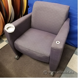 Purple Armchair w/ Swivel Cup Holder