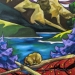 K N Swanson "Morraine Lake Bear" Oil on Canvas 30" x 30"