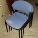 Blue Pattern Fabric Black Frame Guest Stacking Chair