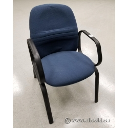 Blue Fabric Guest Chair w/ Fixed Frame Arms