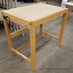Wooden Drafting Table w/ Adjustable Work Surface and Drawing Pad