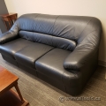 Black Three Seat Leather Sofa Couch and Armchair Set