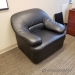 Black Three Seat Leather Sofa Couch and Armchair Set
