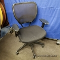 HON Basyx Black Mesh/Cloth Mid Back Rolling Task Chair w/ Arms