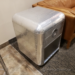 Aluminum Side Table with Drawer