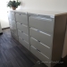 36" Grey Steelcase 4 Drawer Lateral File Cabinet, Off White Top