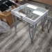 Brushed Nickel Metal Glass Coffee and End Table Set