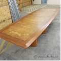 12 ft Maple Pattern Boat Shape Boardroom Conference Table