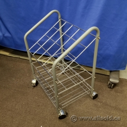 2 Shelf Rolling Magazine Rack